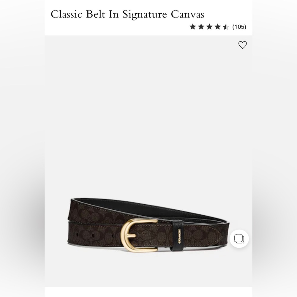 Beautiful Coach Signature Canvas Belt